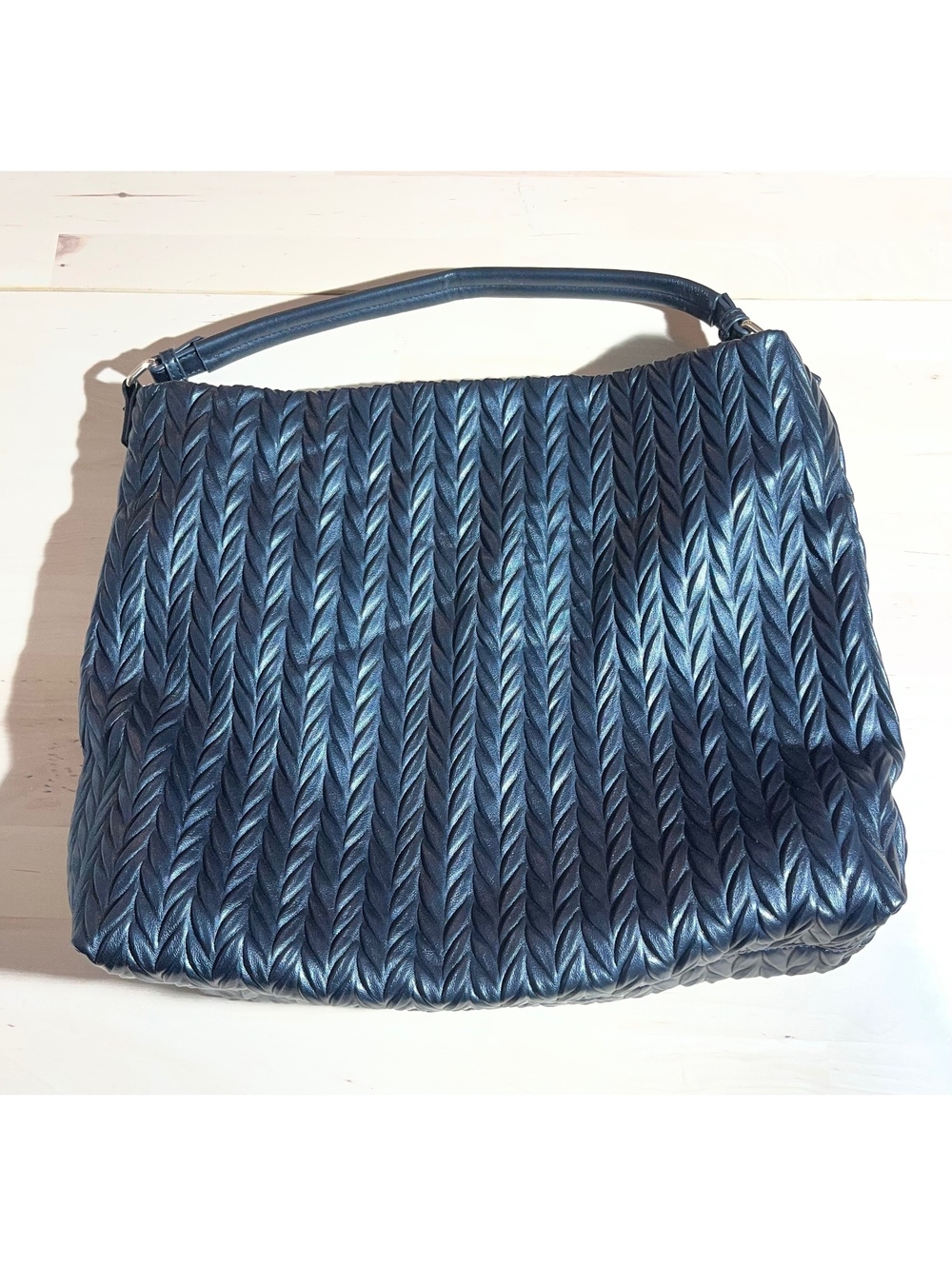 Urban Expressions Black Quilted Vegan Leather Hobo/Shoulder Bag